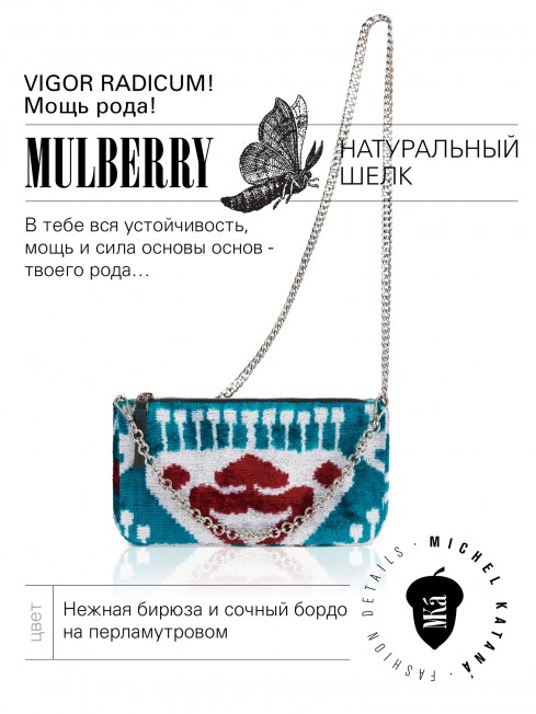 Шелковый (Бахмаль) Клатч-конверт-папка-косметичка VIGOR RADICUM! (Мощь рода!) VIGOR RADICUM!_Thiny/S